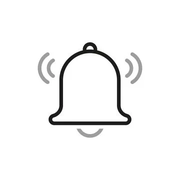 Simple linear vector icon related to alarm clock. Line icons about notificati Illustrazione stock