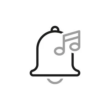 Simple linear vector icon related to alarm melody. Line icons about notificat Stock Illustration