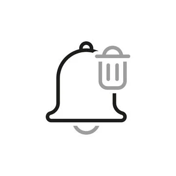 Simple linear vector icon related to deleting an alarm clock. Line icons abou Stock Illustration