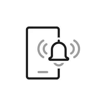 Simple linear vector icon related to mobile phone notification. Line icons ab イラスト素材