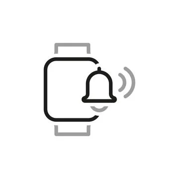 Simple linear vector icon related to watch notification. Line icons about not Stock Illustration