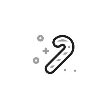 Simple linear vector icon related to cane candy. Line icon about Christmas. I Illustrazione stock