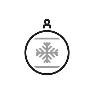 Simple linear vector icon related to Christmas ball toy. Line icon about Chri Stock Illustration