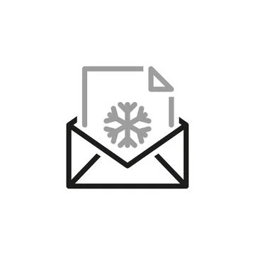 Simple linear vector icon related to letter. Line icon about Christmas. Inter Stock Illustration