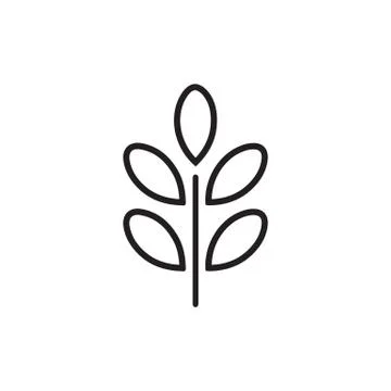 Simple lines icon leaf moringa concept Stock Illustration