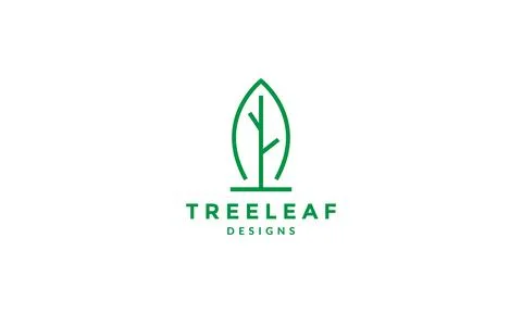 Simple lines leaf stand logo vector icon illustration design Stock Illustration