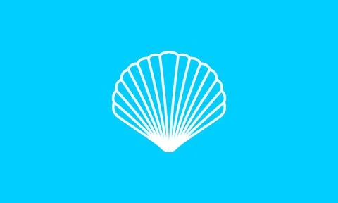 Simple lines sea shell logo symbol icon vector graphic design illustration Stock Illustration