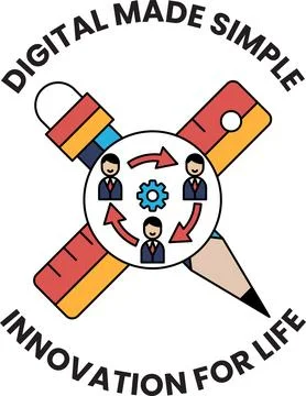 Simple lines show teamwork and innovation 스톡 일러스트
