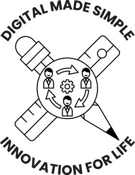 Simple lines show teamwork and innovation 스톡 일러스트