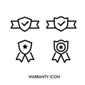 Simple lines Warranty Icon Vector Stock Illustration