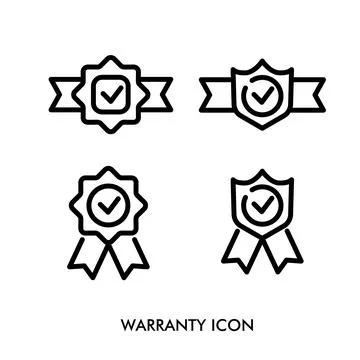 Simple lines Warranty Icon Vector Stock Illustration