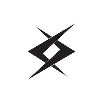 Simple linked arrows monogram logo vector Stock Illustration