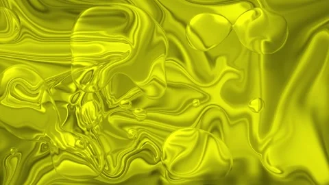 Simple Liquid Effects Background Moving Drop Consisting of Solid Yellow Video stock 183440500