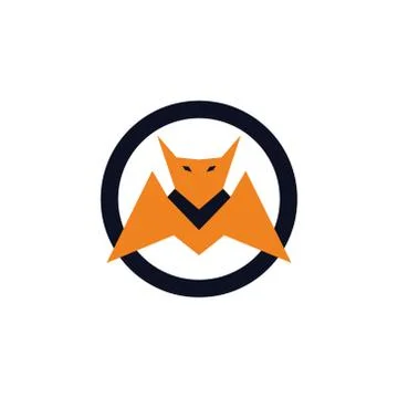 Simple little bat emblem illustrations or logo concept Stock Illustration