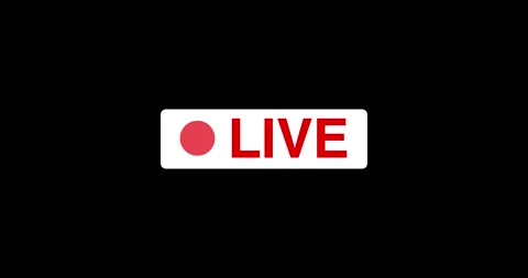 Simple live streaming icon animation on black background. Simple Red blinking li Stock Footage 326058079