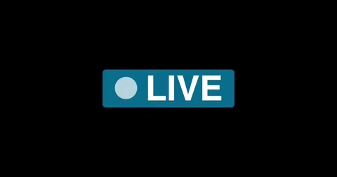 Simple live streaming icon animation on black background. Simple Red blinking li Stock Footage 326058081