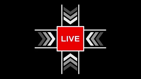Simple live streaming icon with text, broadcasting live animation Stock Footage 320948317