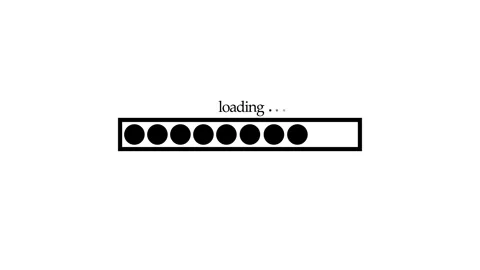Simple loading bar and dots showing a waiting or progress status animation Stock Footage 337182764