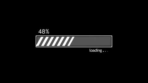 Simple loading bar showing percent progress with loading text animation Vídeo Stock 337182988