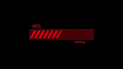 Simple loading bar showing percent progress with loading text animation Stock Footage 337182991