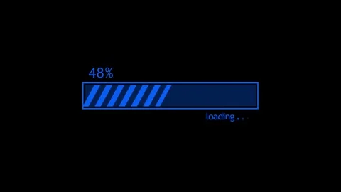 Simple loading bar showing percent progress with loading text animation Stock Footage 337182992