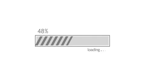 Simple loading bar showing percent progress with loading text animation Stock Footage 337182997
