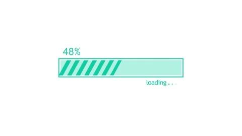 Simple loading bar showing percent progress with loading text animation Stock Footage 337183006
