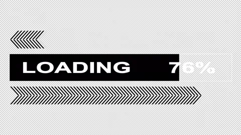 Simple "LOADING" Overlay - Black bar and white filled text Video stock 163052203