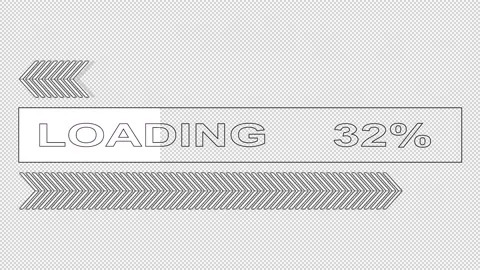 Simple "LOADING" Overlay - White bar and unfilled text Video stock 163052196