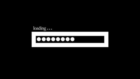Simple loading progress bar showing waiting screen with dots animation Stock Footage 337182808