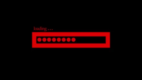 Simple loading progress bar showing waiting screen with dots animation Stock Footage 337182809