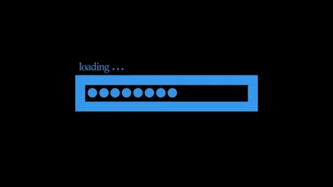 Simple loading progress bar showing waiting screen with dots animation Stock Footage 337182815