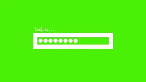 Simple loading progress bar showing waiting screen with dots animation Stock Footage 337182884