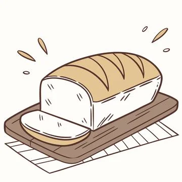 Simple Loaf of Bread Bakery Illustration Illustrazione stock