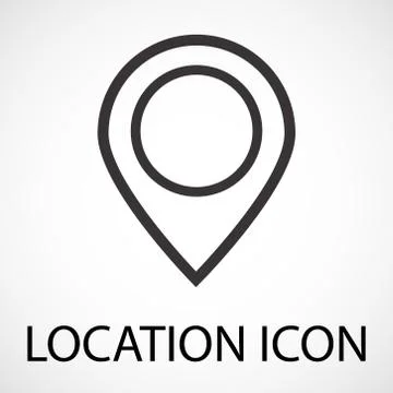 Simple location map pointer icon Stock Illustration