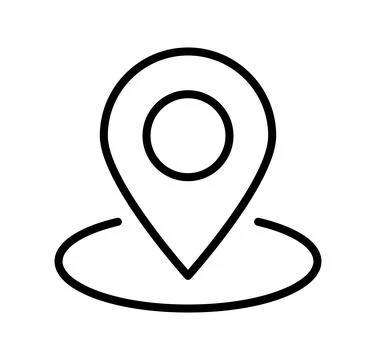 Simple Location Marker Icon with Circular Base for Maps and Navigation Stockillustratie
