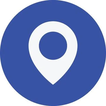 Simple location pin icon with shadow Stock Illustration
