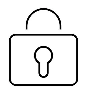 Simple Lock Symbol Emphasizing Digital Security and Privacy Protection Stock Illustration