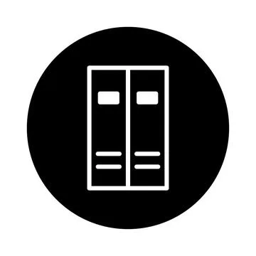 Simple locker vector icon inside black circle offering a modern design for .. Stock Illustration