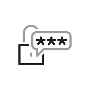Simple Locks Related Vector Line Icons. Entering a password to unprotect. Vec Stock Illustration