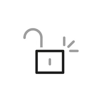 Simple Locks Related Vector Line Icons. The castle is open. Stock Illustration