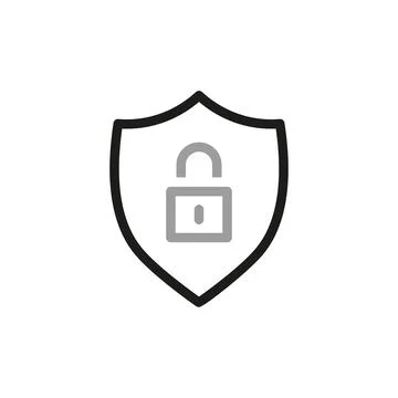 Simple Locks Related Vector Line Icons. Shield and security. Vector illustrat Stock Illustration