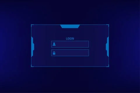 Simple login form for website and mobile app on dark blue color background Stock Illustration