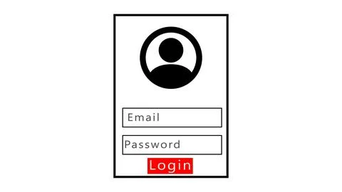 Simple login interface design with icon email and password fields and login.. Illustrazione stock