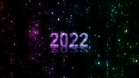 Simple logo animation of the 2022 New Year Stock Footage 166399961