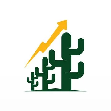 A simple logo design of a cactus Stock Illustration