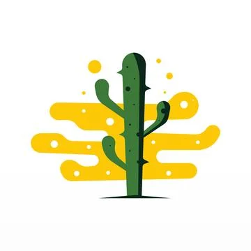 A simple logo design of a cactus Illustrazione stock
