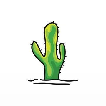 A simple logo design of a cactus Stock Illustration