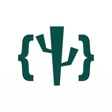 A simple logo design of a cactus Stock Illustration