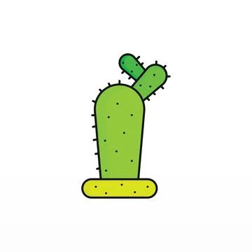 A simple logo design of a cactus Ilustración de archivo
